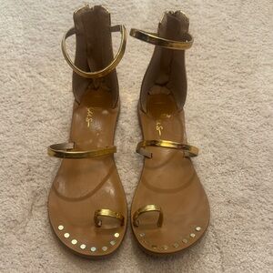 Lulu's Gold and Tan Strappy Sandals